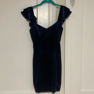 City Studio, dark blue, velvet dress, size M